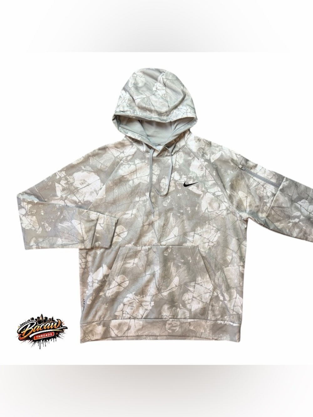 Nike Therma-FIT All-Over Print Gray‎ White Camo Men’s Hoodie
